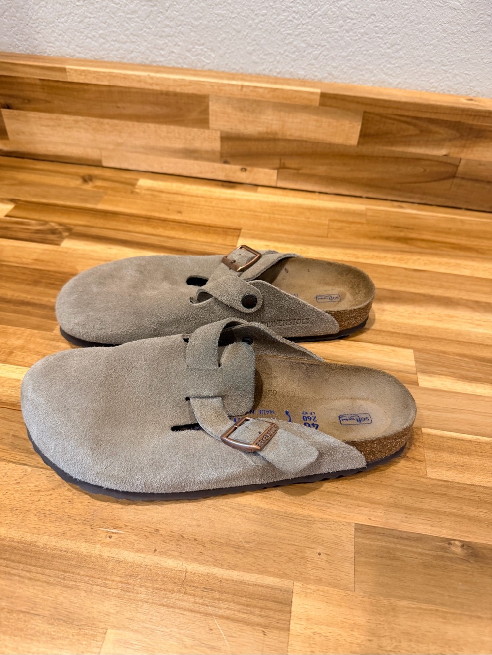 Birkenstock Boston Taupe Suede with Soft Sole size 40 - Picture 4 of 6